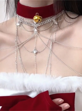 水钻胸链项链纯欲性感身体链高级