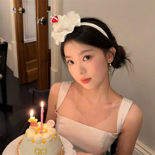 可爱樱桃蛋糕生日帽子发箍高级感