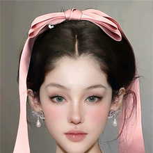 zoozmini超大蝴蝶结发夹少女芭蕾风丝带弹簧夹头饰女飘带边夹发饰