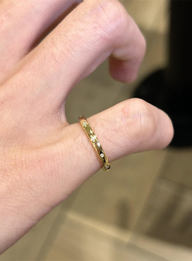 韩系金色交叉戒指女轻奢高级感