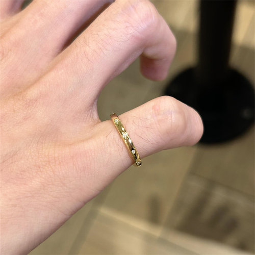 韩系金色交叉戒指女轻奢高级感