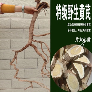 野生黄芪片500g克特级正品 中药材黄芪可发整根3根一斤正北芪氏茶