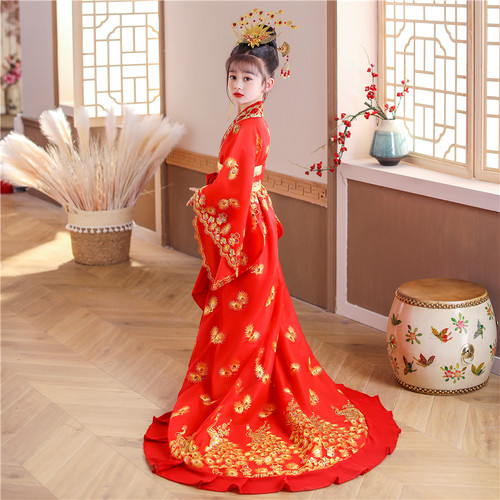 贵妃中国风超仙气拖地长款演出服