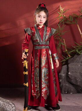 古装花木兰汉服女童春秋款武侠