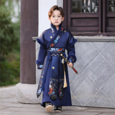 男童汉服冬装加绒加厚儿童古装