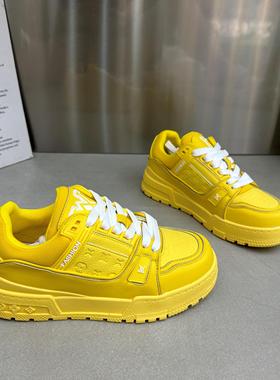 『Lumen轻奢名品潮鞋』匠心制作！欧美厚底板鞋女新款学院风白鞋