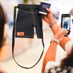 蓝布屋创意牛仔包袋男女单肩包迷你便携斜挎包个性 衩包100KC 裤