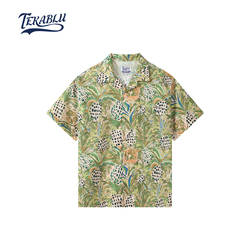 TEKABLU塔可蓝神湾菠萝印花夏威夷衬衫短袖ins宽松衬衣TKBLSHT380