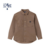 蓝布屋日本重磅15盎司洗水做旧经典 578P 衬衫 复古双口袋工装 长袖