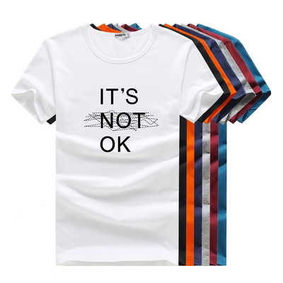 修身短袖男士T恤纯棉圆领