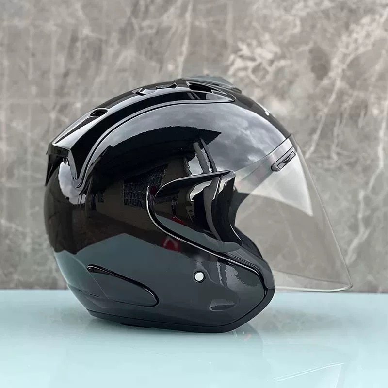 防紫外线半盔安全帽个性男女机车赛车3/4摩托车头盔赛车半罩式