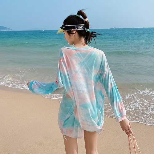 泳衣女分体保守三件套长袖罩衫