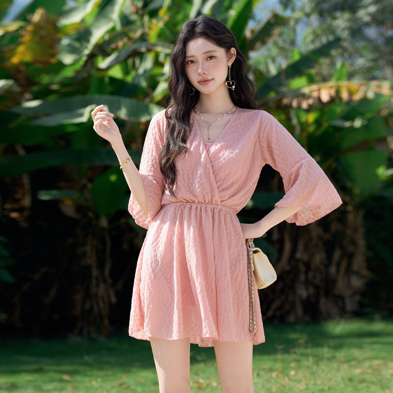 泳衣女款分体裙式三件套性感大码微胖女孩遮肉绝美高级感温泉泳装