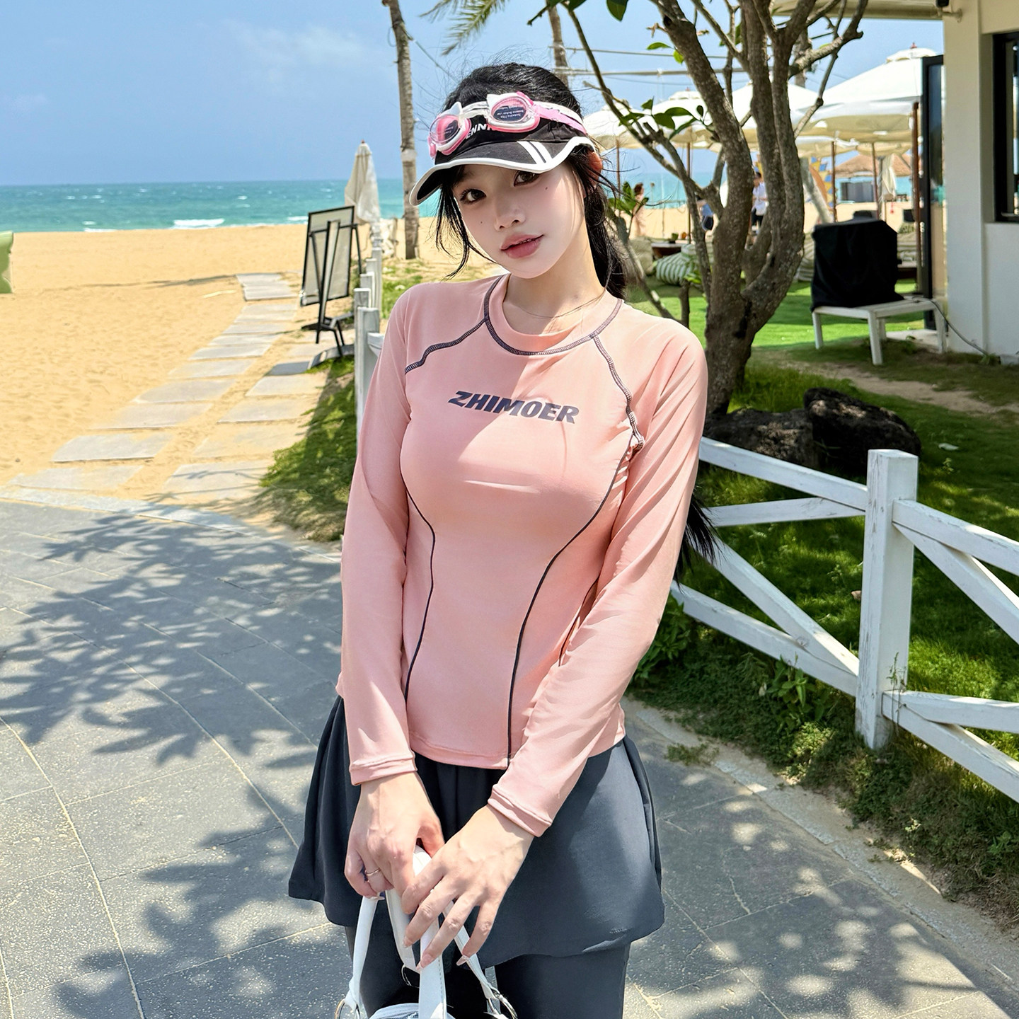 泳衣女成人分体保守长袖长裤运动大码显瘦潜水冲浪漂流游泳馆专用