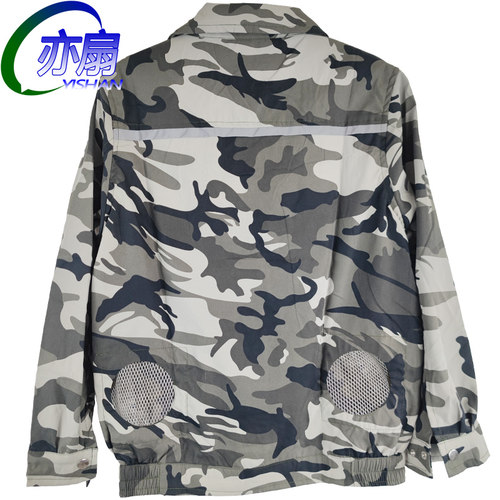 迷彩工作服上衣长袖带风扇孔