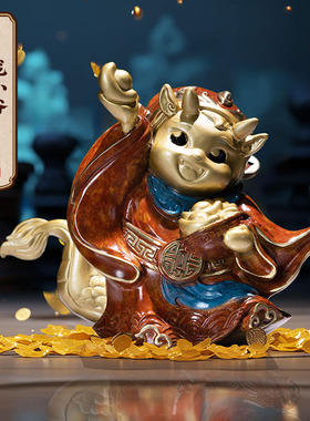 朱炳仁铜 龙小爷 家居饰品铜工艺品礼品客厅桌面装饰龙年财神摆件