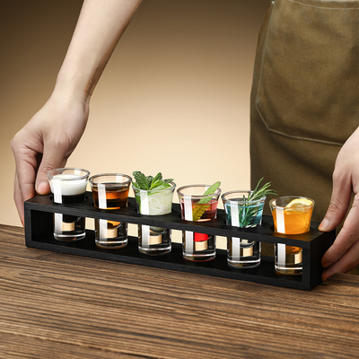 子弹杯shot杯白酒杯饮品玻璃小酒杯一口杯酒吧b52鸡尾酒杯架套装