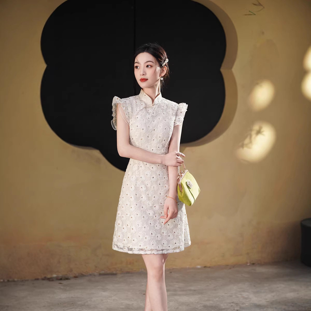 日常旗袍女白色新中式小个子2026春夏新款绝美改良年轻款气质
