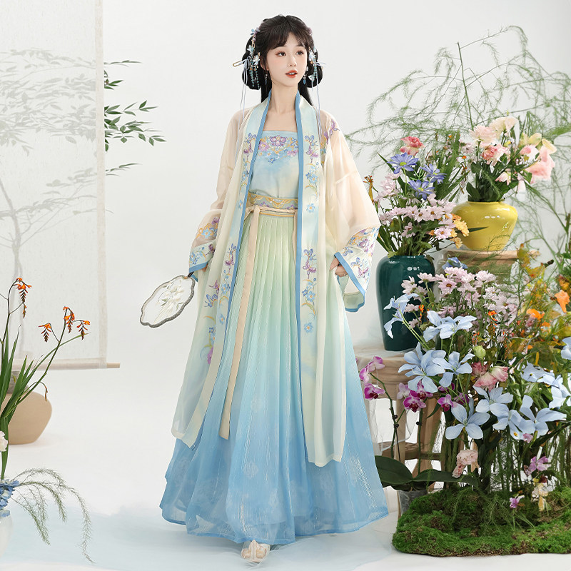 枳羽棠【西凤吟】原创汉服女中国风超仙宋制褙子三件套日常春夏款