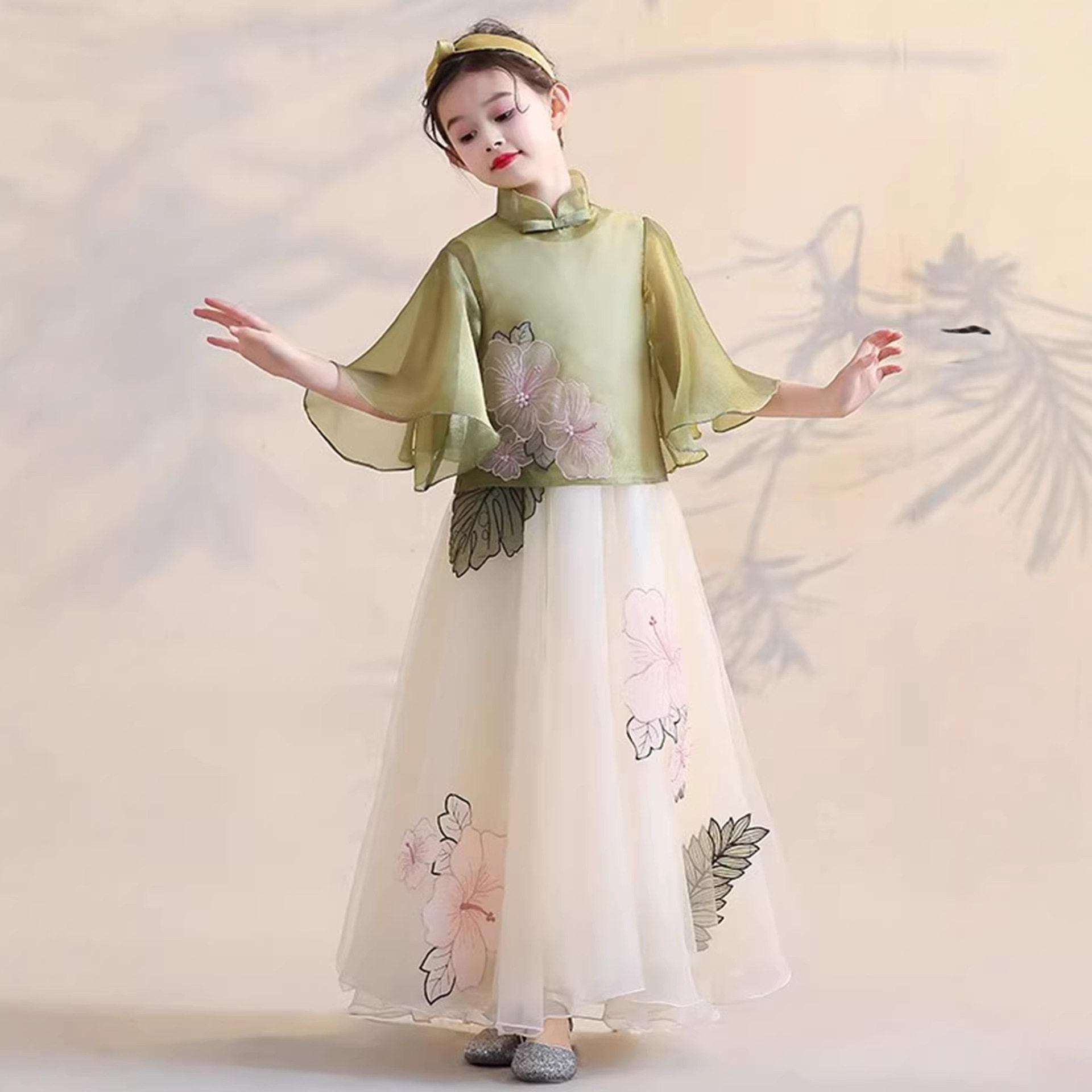 儿童汉服公主裙女童蓬蓬纱中式高端中国风走秀古筝演出服礼服