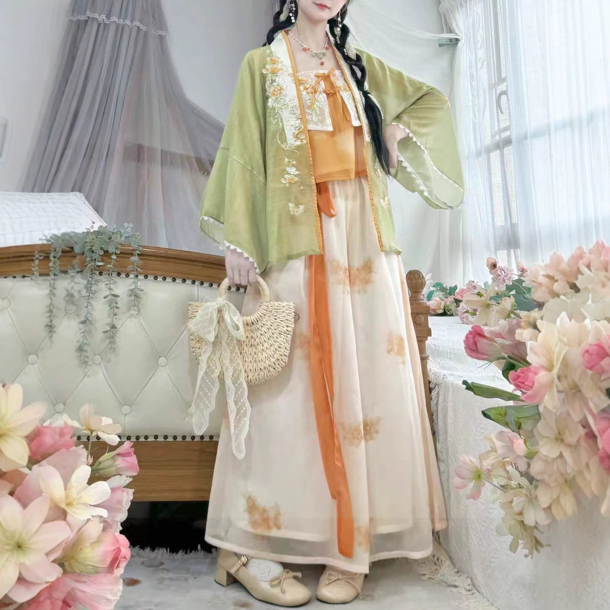 等春风宋制汉服女套装2026新款夏季刺绣宋抹胸小个子日常清新古装