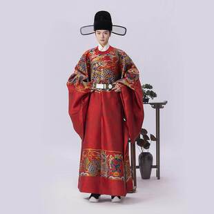 玉麒麟男款汉服明制织金妆花圆领袍女款织金长袍婚服情侣款国风