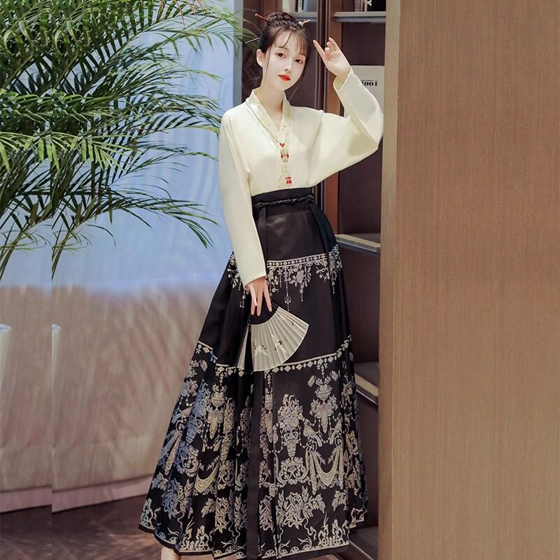 原创汉服女2026新款 若星辰 明制改良螺钿马面裙套装仙气古装春夏