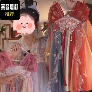 新款女童汉服春夏季女孩国风新中式裙子儿童公主夏装刺绣连衣裙