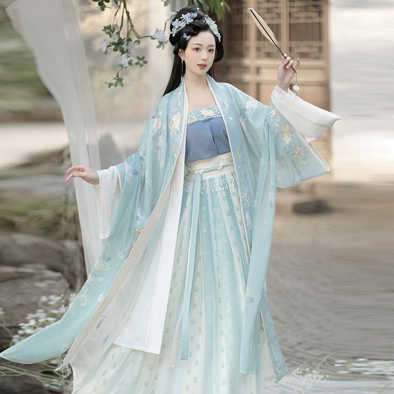 原创宋制汉服女2026新款绣花褙子百褶裙改良日常春夏款新中式古装