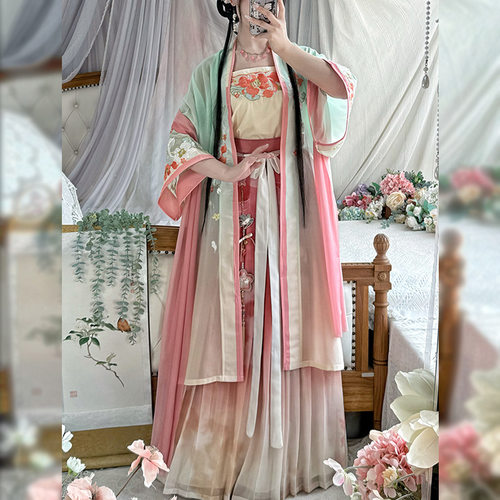 荷香原创宋制汉服女2026新款夏秋季套装重工长褙子吊带超仙气古装