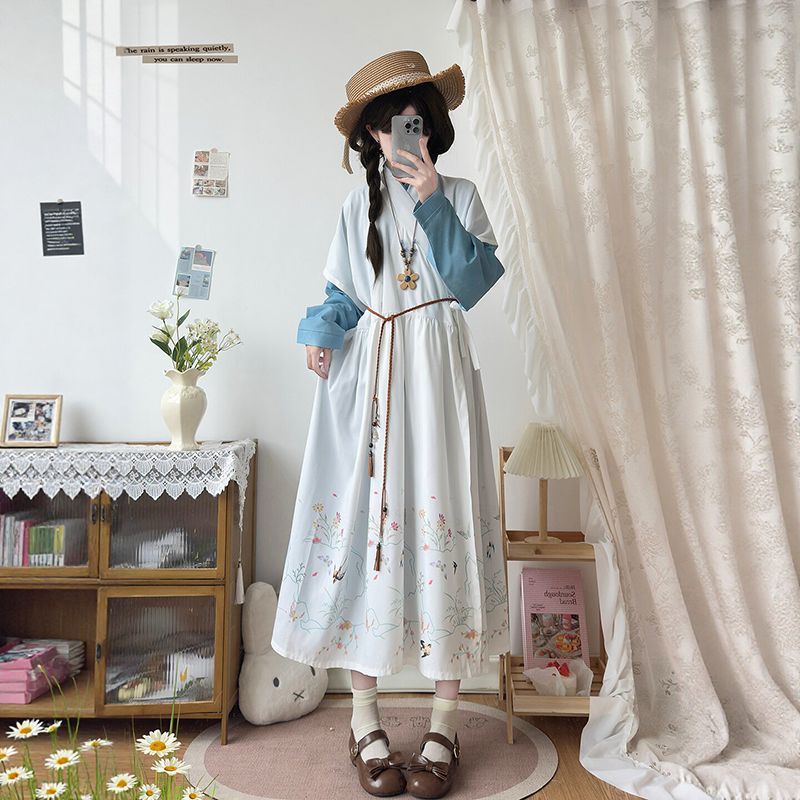 原创汉服女明制2026新款半袖贴里连衣裙日常百搭汉元素改良版古装
