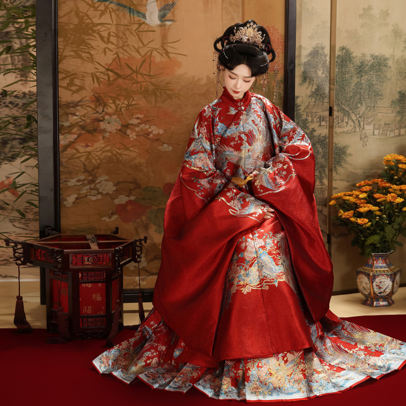 大明贵女【凤吟山海】织金妆花马面裙中式婚礼明制婚服汉服套装