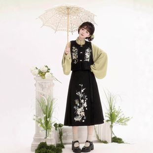 洛竹【清蝶】原创汉服女马甲日常穿搭马面裙套装汉元素春夏款