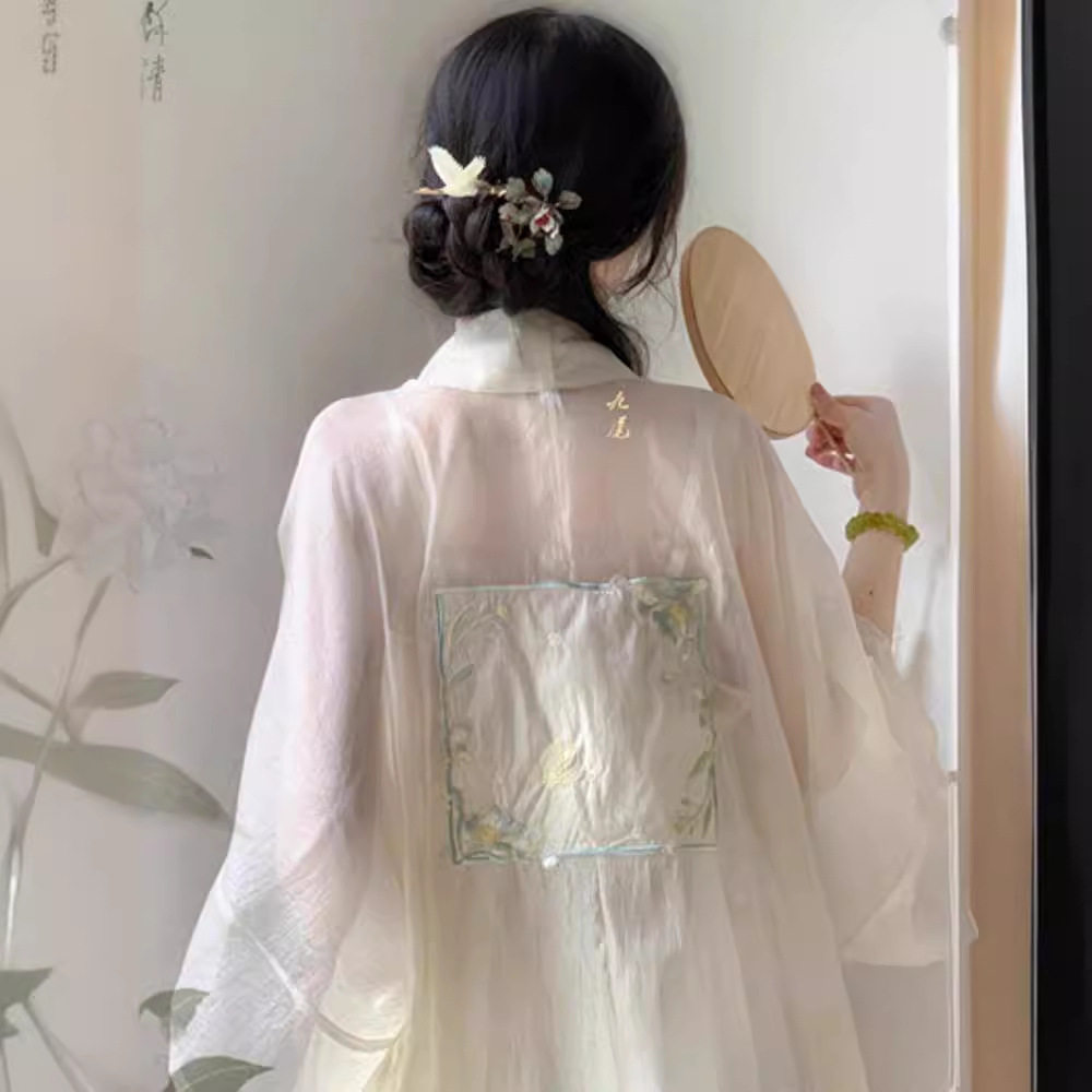 宋制原创2026新款夏季汉服女仿铁拐墓长衫抹胸百褶裙显瘦日常套装