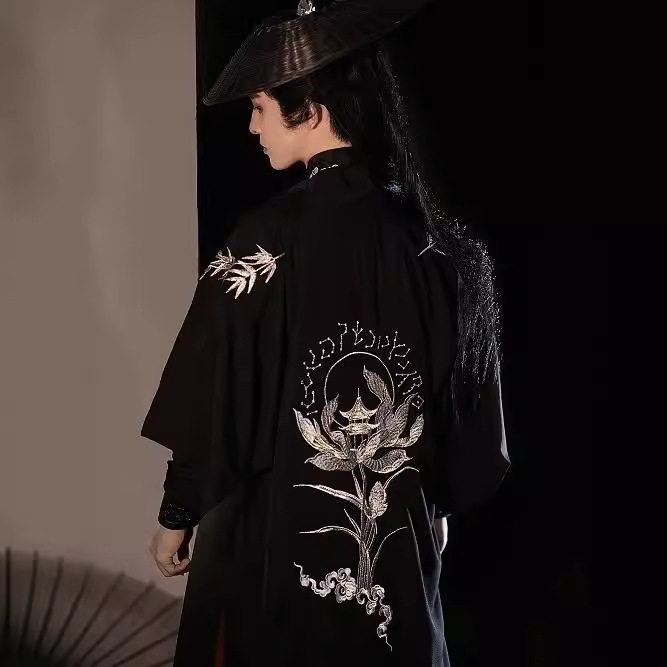 原创汉服宋制长干寺褙子男女CP情侣日常交领刺绣套装中国风春夏秋