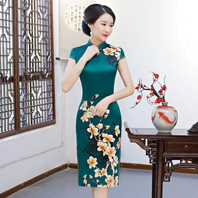 绿色国风中式小个子改良旗袍2025新款年轻款女复古修身夏季