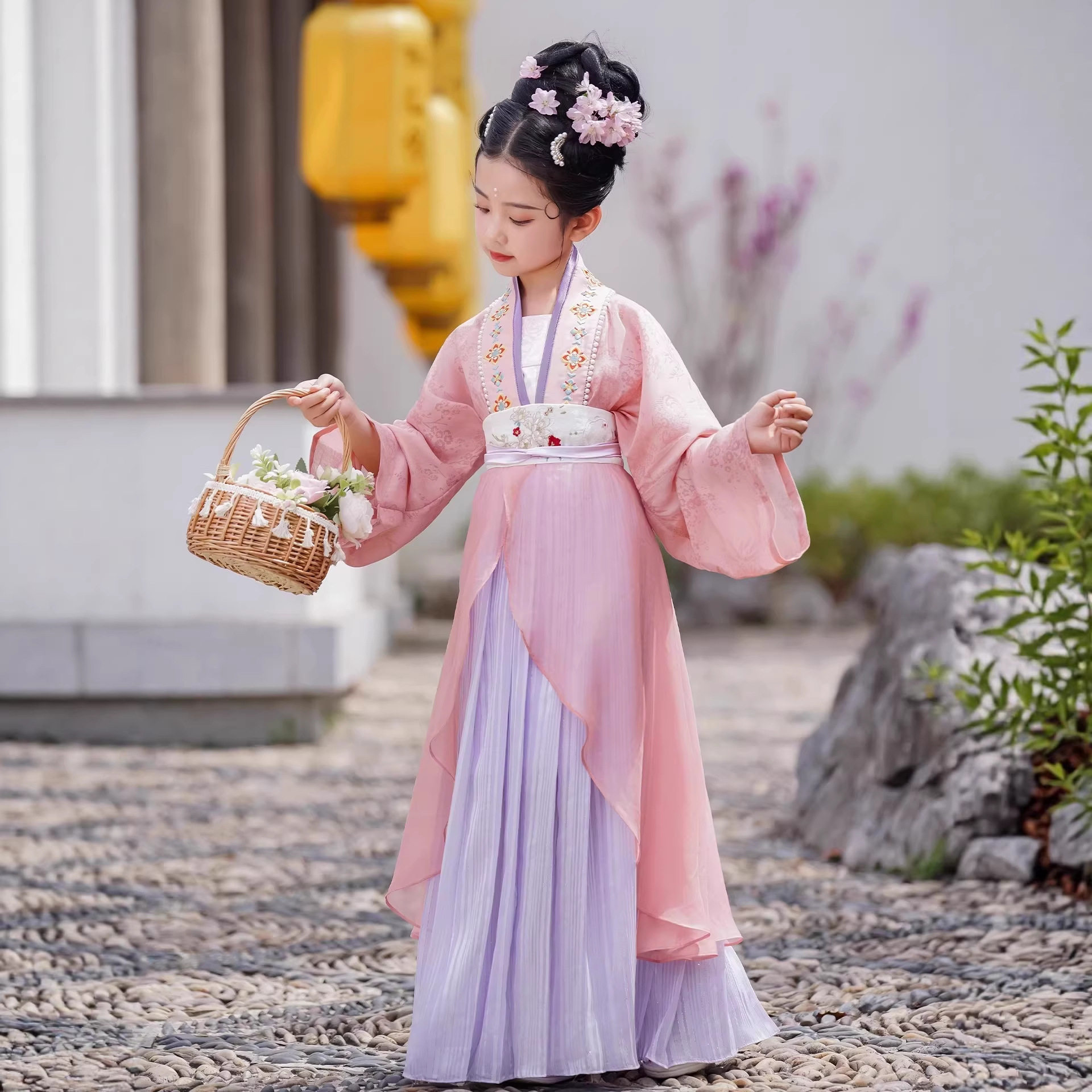 女童汉服宋制2026新款对襟衫中国风古装儿童古风改良超仙日常套装