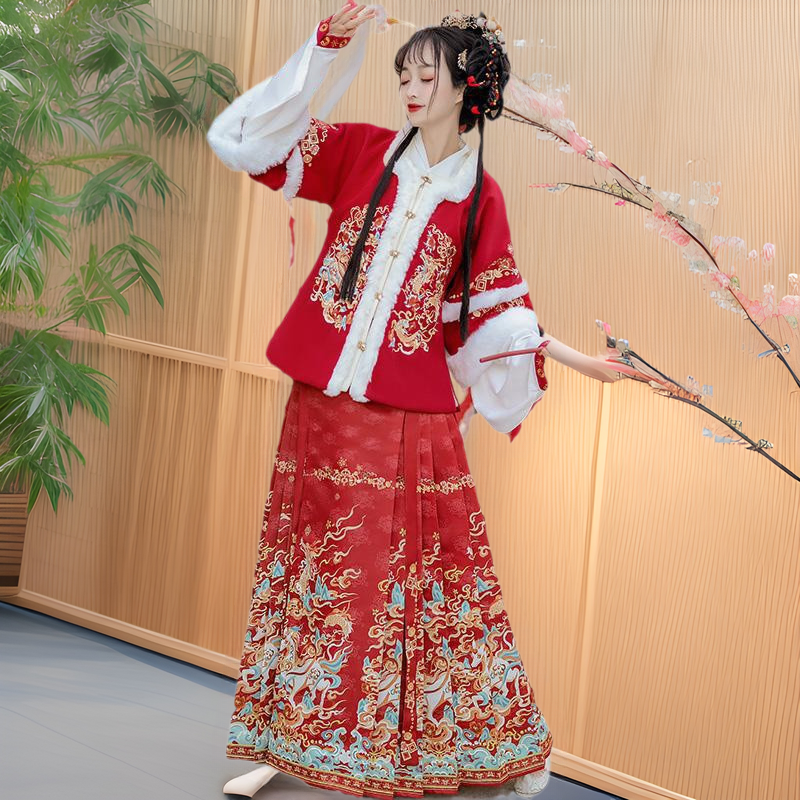 岁宁原创明制袄裙汉服女2026新款秋冬季改良加厚拜年服马面裙古装,女装/女士精品,汉服套装,淘宝优惠券,粉丝福利购,淘宝优惠卷