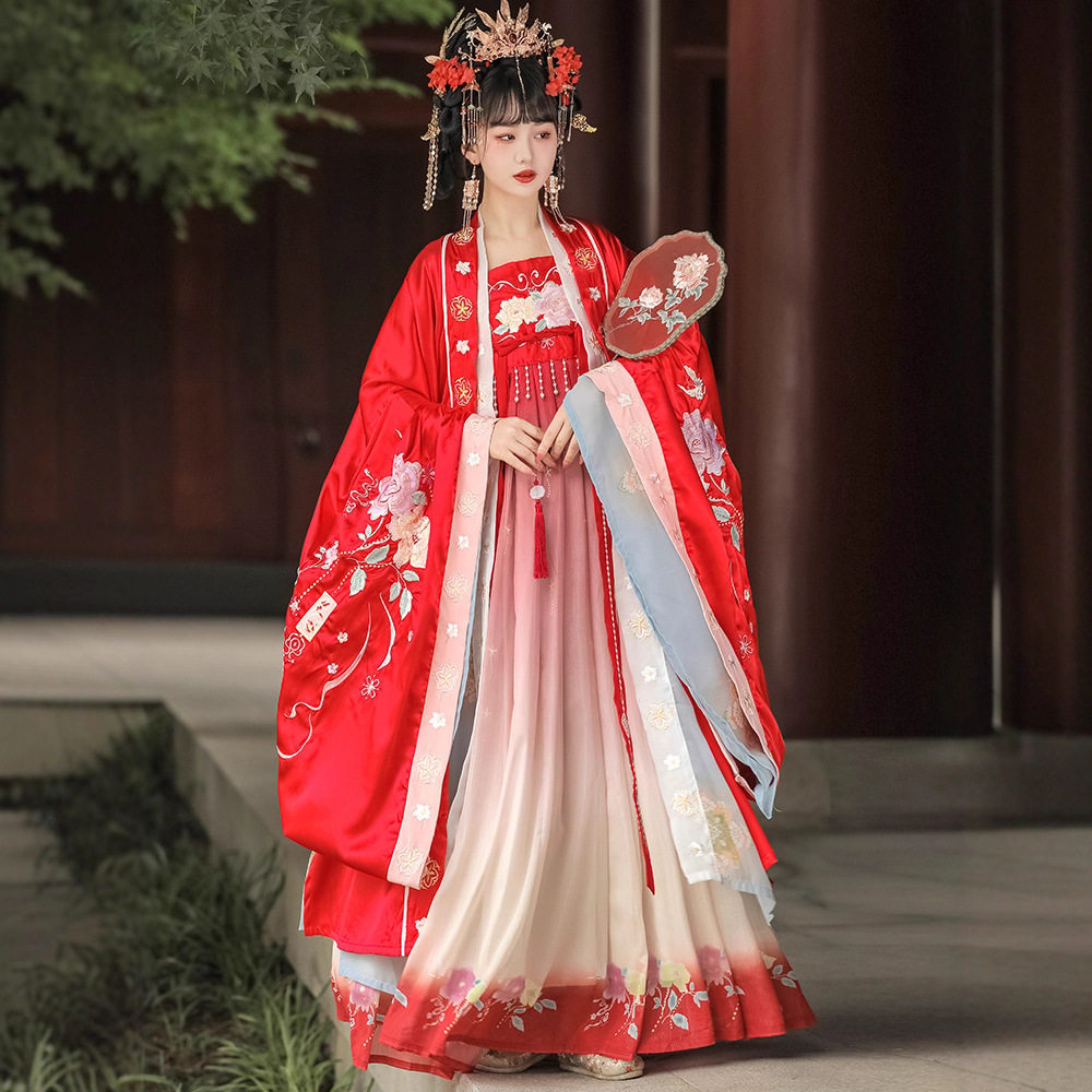 原创汉服女2026新款大袖衫唐制诃子裙中国风古装婚服花嫁超仙套装
