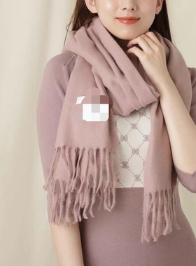 JL纯色素色围巾披肩日单尾货韩版冬季保暖仿羊绒羊绒手感24年新