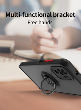 适用红米note10手机壳防摔红米Note10S保护套磨砂硬Redmi新款note10pro磁吸指环支架全包潮外壳男女款