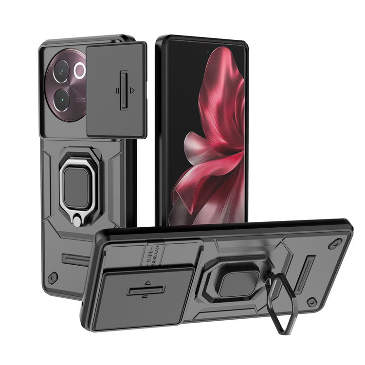适用vivo v40lite手机壳v40e硅胶全包软边v30E防摔自带磁吸支架v40青春推窗镜头设计v30e磨砂创意vivo男女款