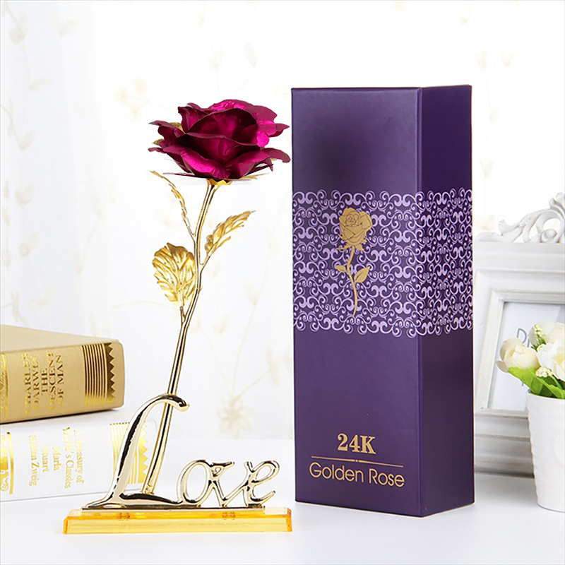 24k金箔玫瑰花情人节教师节礼物