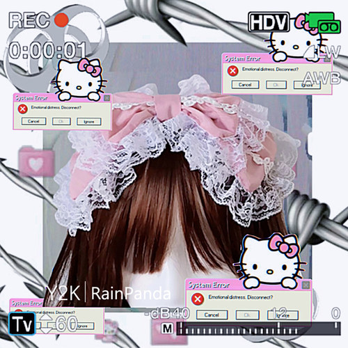 蕾丝蝴蝶结发箍KCY2K甜酷