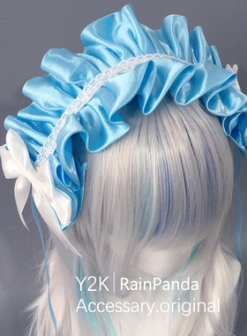 亚文化洛丽塔蕾丝头饰甜美百搭原创lolita发带粉紫色缎面kc发箍