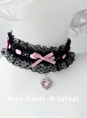 雨熊自制古典洛丽塔项链lolita蝴蝶结蕾丝项圈锁骨链
