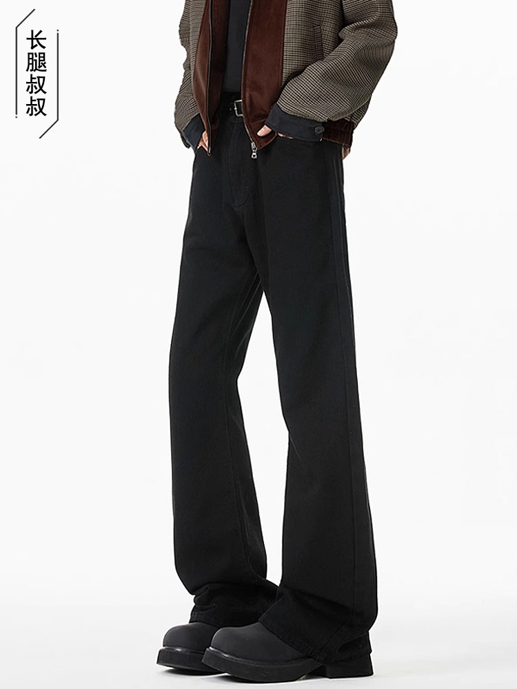 长腿叔叔190高个子加长男裤秋季加长微喇弯刀牛仔裤宽松加长男裤