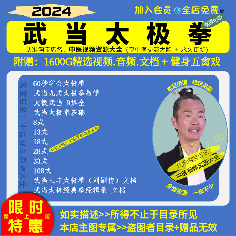 武当太极拳8式13式18式28式33式108式视频中医健身养生运动教程