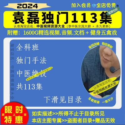 袁磊中医视频全套课程纯手法13项独门绝技十二项高清视频