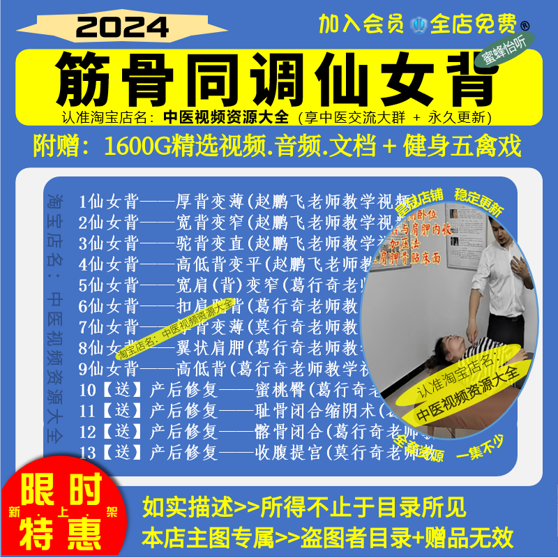 筋骨同调仙女背中医视频大全集零基础入门到精通 办公设备/耗材/相关服务 刻录盘个性化服务 原图主图